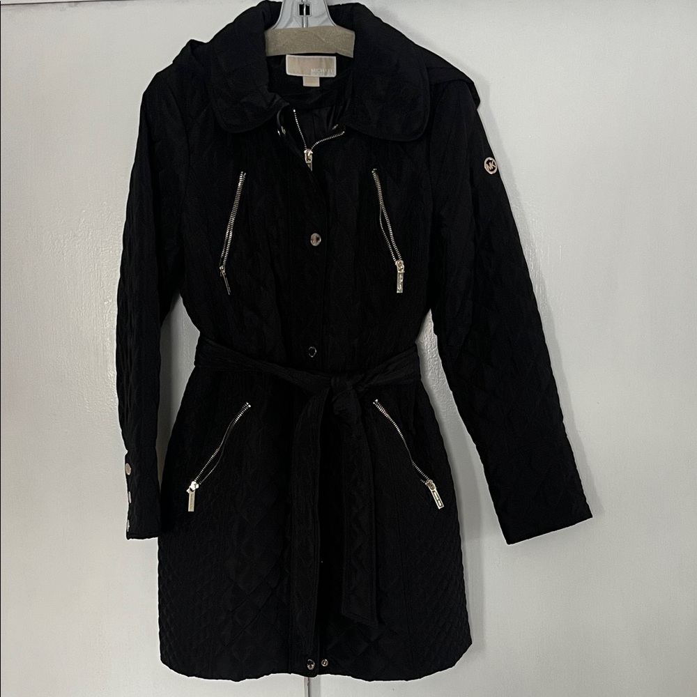 Michael Kors Black Quilted Trench Coat